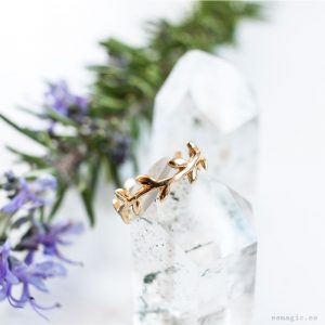 Anillo plata chapada oro laurel esmagic comprar joyas boho online